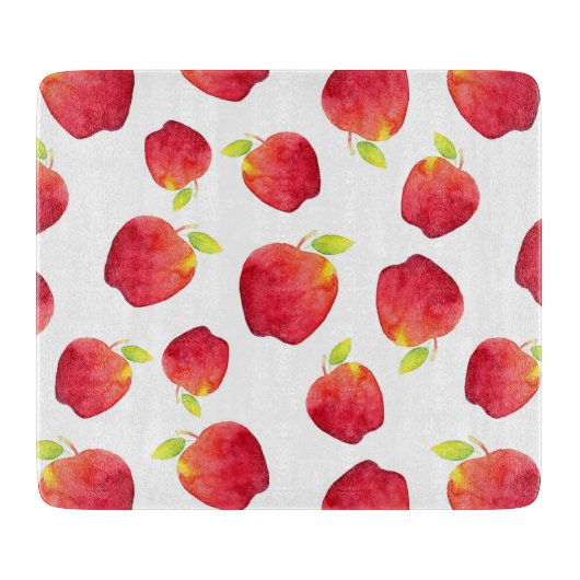 Waterverf Red Apple Pattern Snijplank (Voorkant)