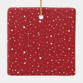 Waterverf Red Ball Bauble Vrolijk Kerstfeest Keramisch Ornament (Achterkant)