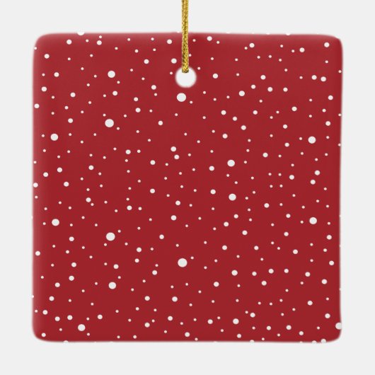 Waterverf Red Ball Bauble Vrolijk Kerstfeest Keramisch Ornament (Achterkant)