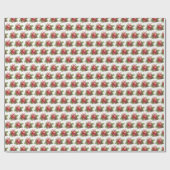 Waterverf Red Ball Ornament Pattern Christmas Cadeaupapier (Vlak)