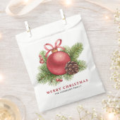 Waterverf Red Ball Ornament Vrolijk kerstfeest Bedankzakje (Geknipt)