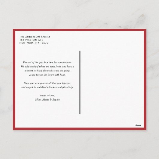 Waterverf Red Ball Ornament Vrolijk kerstfeest Feestdagenkaart (Achterkant)