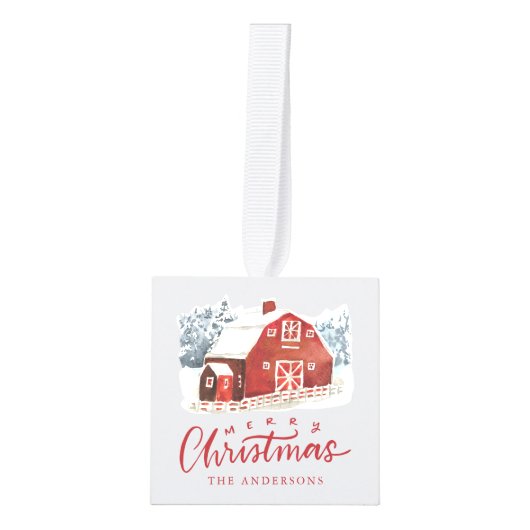 Waterverf Red Barn Foto Decoratie (Voorkant)