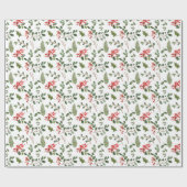 Waterverf Red Berry Holly verlaat het patroon Cadeaupapier (Vlak)