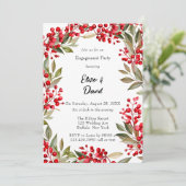 Waterverf Red Berry krans verlovingsfeestje Kaart (Staand voorkant)