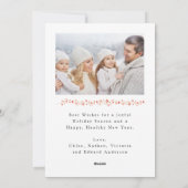 Waterverf Red Berry Lijst 2 Foto Kerst Feestdagenkaart (Achterkant)