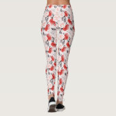 Waterverf Red Black Rozen Pattern Valentijn Love Leggings (Achterkant)