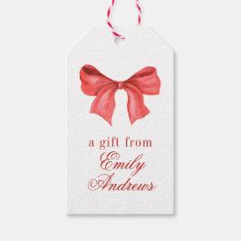 Waterverf Red Bow Cadeaulabel