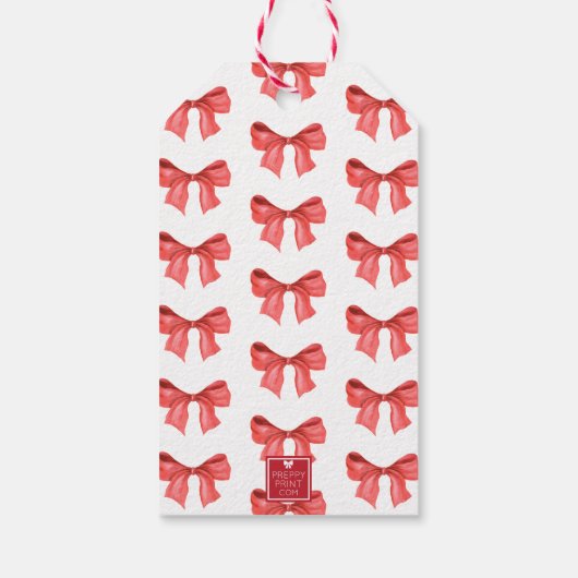 Waterverf Red Bow Cadeaulabel (Achterkant)