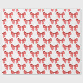 Waterverf Red Bow Cadeaupapier (Vlak)