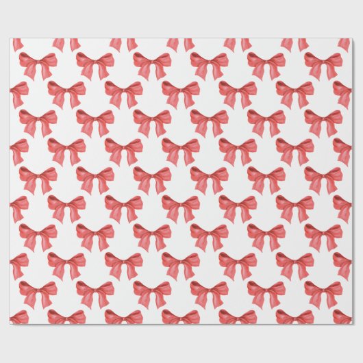 Waterverf Red Bow Cadeaupapier (Vlak)