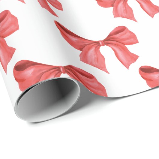 Waterverf Red Bow Cadeaupapier (Rol Hoek)