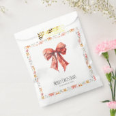 Waterverf Red Bow Coquette Minimalistische Kerst Bedankzakje (Gezegeld)