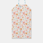 Waterverf Red Bow Coquette Minimalistische Kerst Cadeaulabel (Achterkant)