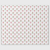 Waterverf Red Bow Mistletoe Christmas Cadeaupapier (Vlak)