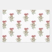Waterverf Red Bow Mistletoe Christmas Inpakpapier Vel (Voorkant 2)