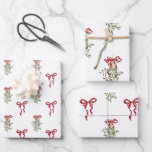 Waterverf Red Bow Mistletoe Christmas Inpakpapier Vel<br><div class="desc">PreppyPrint.com - Vier Kerstmis in stijl! Voeg uw persoonlijke touch toe! Breng dit ontwerp ook over op de producten van uw keuze! Ga naar mijn designerwinkel,  PreppyPrint.com,  voor het coördineren van items. Voor rollen inpakpapier in dit ontwerp,  bezoek: https://www.zazzle.com/z/77evukns?rf=238643910833955673</div>