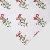 Waterverf Red Bow Mistletoe Christmas Tissuepapier (Detail)