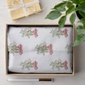 Waterverf Red Bow Mistletoe Christmas Tissuepapier (Geschenk)