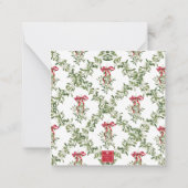 Waterverf Red Bow Mistletoe kerstcadeau Notitiekaartje (Achterkant)