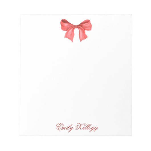 Waterverf Red Bow Notitieblok (Voorkant)
