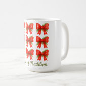 Waterverf Red Bow Touch of Tradition Gift Pattern Koffiemok (Voorkant rechts)