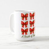 Waterverf Red Bow Touch of Tradition Gift Pattern Koffiemok (Voorkant links)