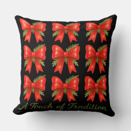 Waterverf Red Bow Touch of Tradition Gift Pattern Kussen