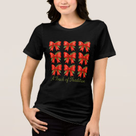 Waterverf Red Bow Touch of Tradition Gift Pattern Tri-Blend Shirt