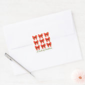 Waterverf Red Bow Touch of Tradition Gift Pattern Vierkante Sticker (Envelop)
