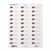 Waterverf Red Buffalo Plaid Bow Retouradres Etiket (Full Sheet)