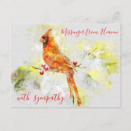 Waterverf Red Cardinaal Messenger uit Heaven Briefkaart