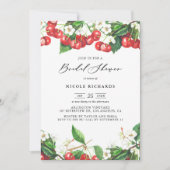 Waterverf Red Cherries Garland Vrijgezellenfeest Kaart (Voorkant)