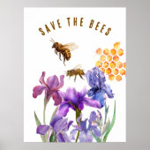 Waterverf Red de bijen Poster (Voorkant)