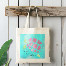 Waterverf Red de Turtles Tote Bag