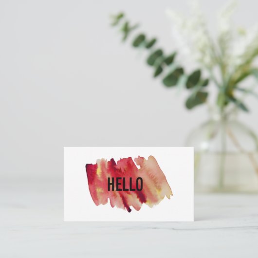 Waterverf Red en Gold Professional Visitekaartje (Staand voorkant)