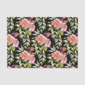 Waterverf Red Floral Black Tissuepapier (Voorkant)