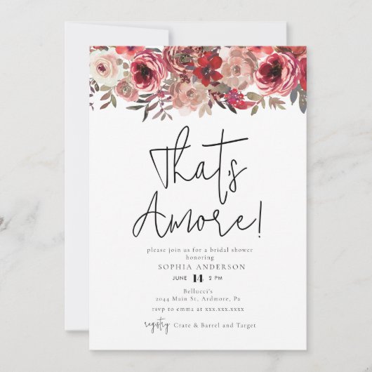 Waterverf Red Floral dat is nog meer! Vrijgezellen Kaart (Voorkant)