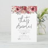 Waterverf Red Floral dat is nog meer! Vrijgezellen Kaart (Staand voorkant)