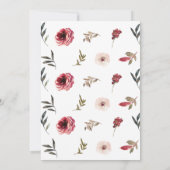 Waterverf Red Floral dat is nog meer! Vrijgezellen Kaart (Achterkant)