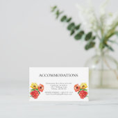 Waterverf Red Floral Guest Accommodations Informatiekaartje (Staand voorkant)