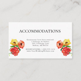 Waterverf Red Floral Guest Accommodations Informatiekaartje