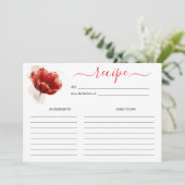 Waterverf Red Floral Vrijgezellenfeest Recipcard Kaart (Staand voorkant)