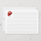 Waterverf Red Floral Vrijgezellenfeest Recipcard Kaart (Achterkant)