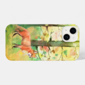 Waterverf Red Fox Animal Autumn Herfst Forest iPhone Hoesje (Achterkant horizontaal)