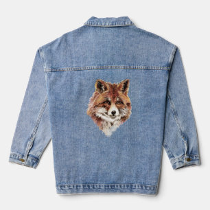 Waterverf Red Fox Animal Wildlife Natuur Art Denim Jacket