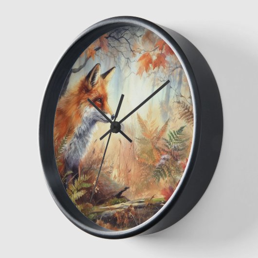 Waterverf Red Fox Herfst herfst kleur Natuur (Hoek)