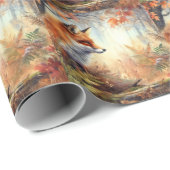 Waterverf Red Fox Herfst herfst kleur Natuur Cadeaupapier (Rol Hoek)