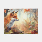 Waterverf Red Fox Herfst herfst kleur Natuur Deurmat (Voorkant)