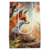 Waterverf Red Fox Herfst herfst kleur Natuur Medium Cadeauzakje (Achterkant)